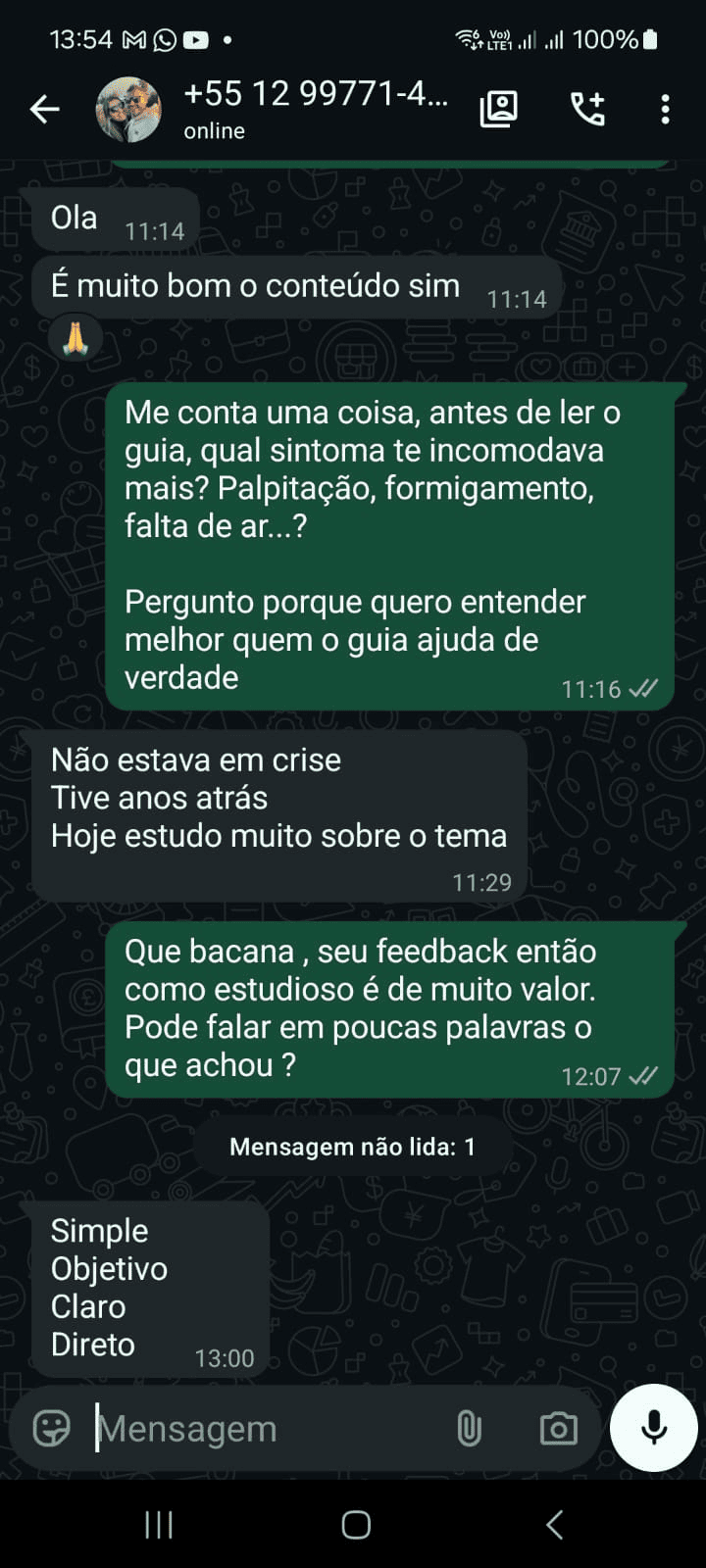 Depoimento WhatsApp 1